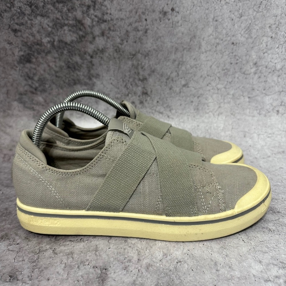 Keen Elsa III Gore Slip On Womens 9.5 Grey Canvas Elastic Strap Sneakers 1023163